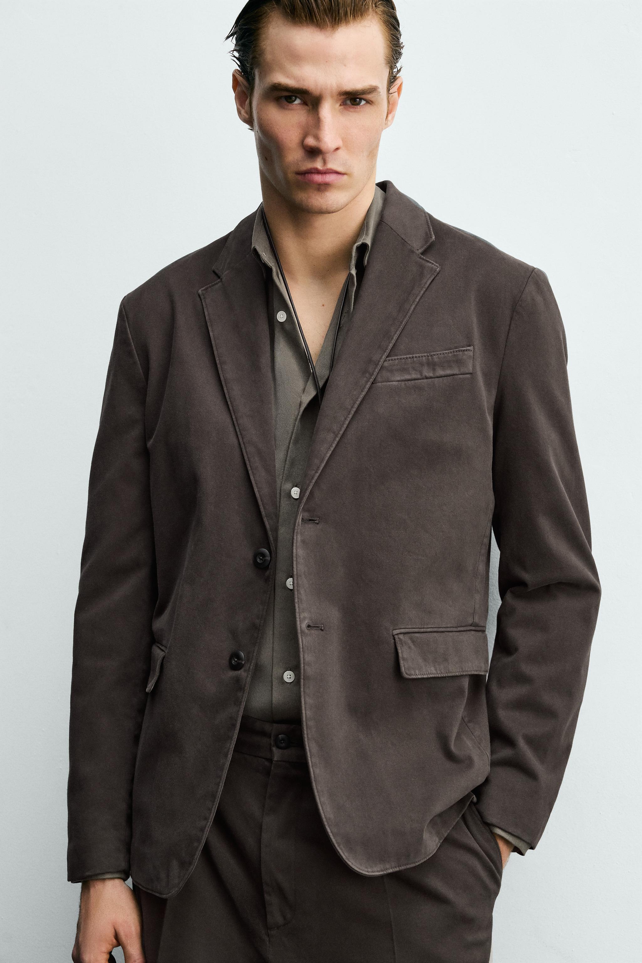 WASHED EFFECT SUIT BLAZER